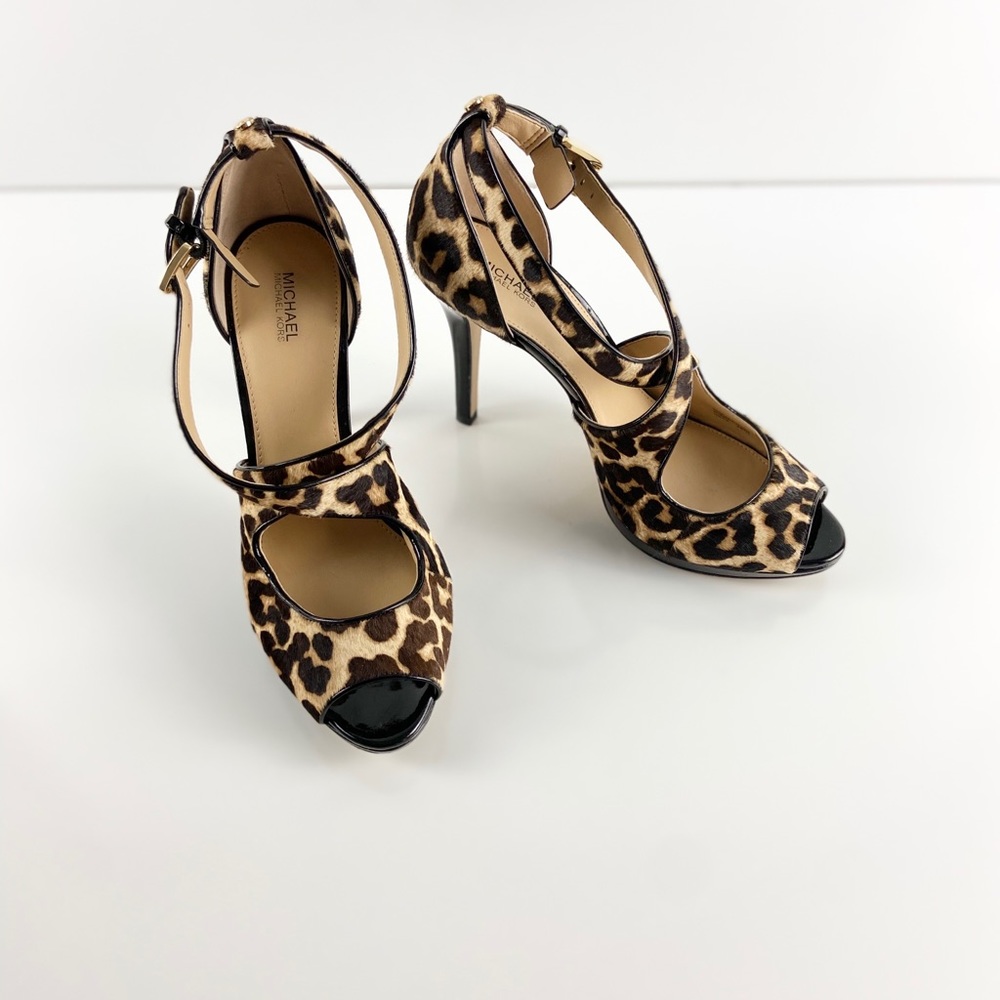 Michael Kors Georgia leopard print platform sz 10